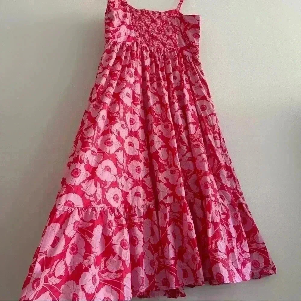 Boden Pink Floral Midi Dress - Picture 10 of 12
